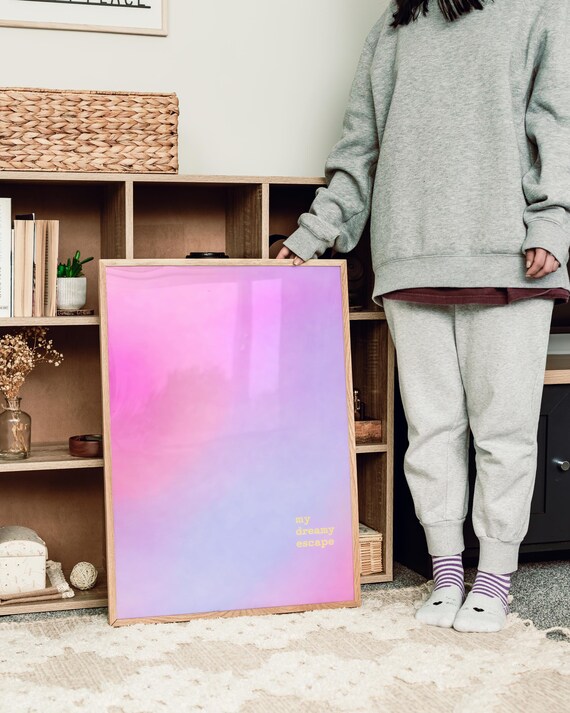 My Dreamy Escape Pink Aura Gradient Soft Minimalist Dorm Poster