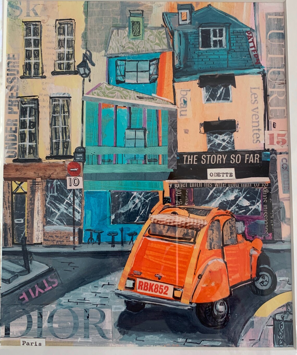 Paris Mixed Media Collage Art Print, Europe - Image 2