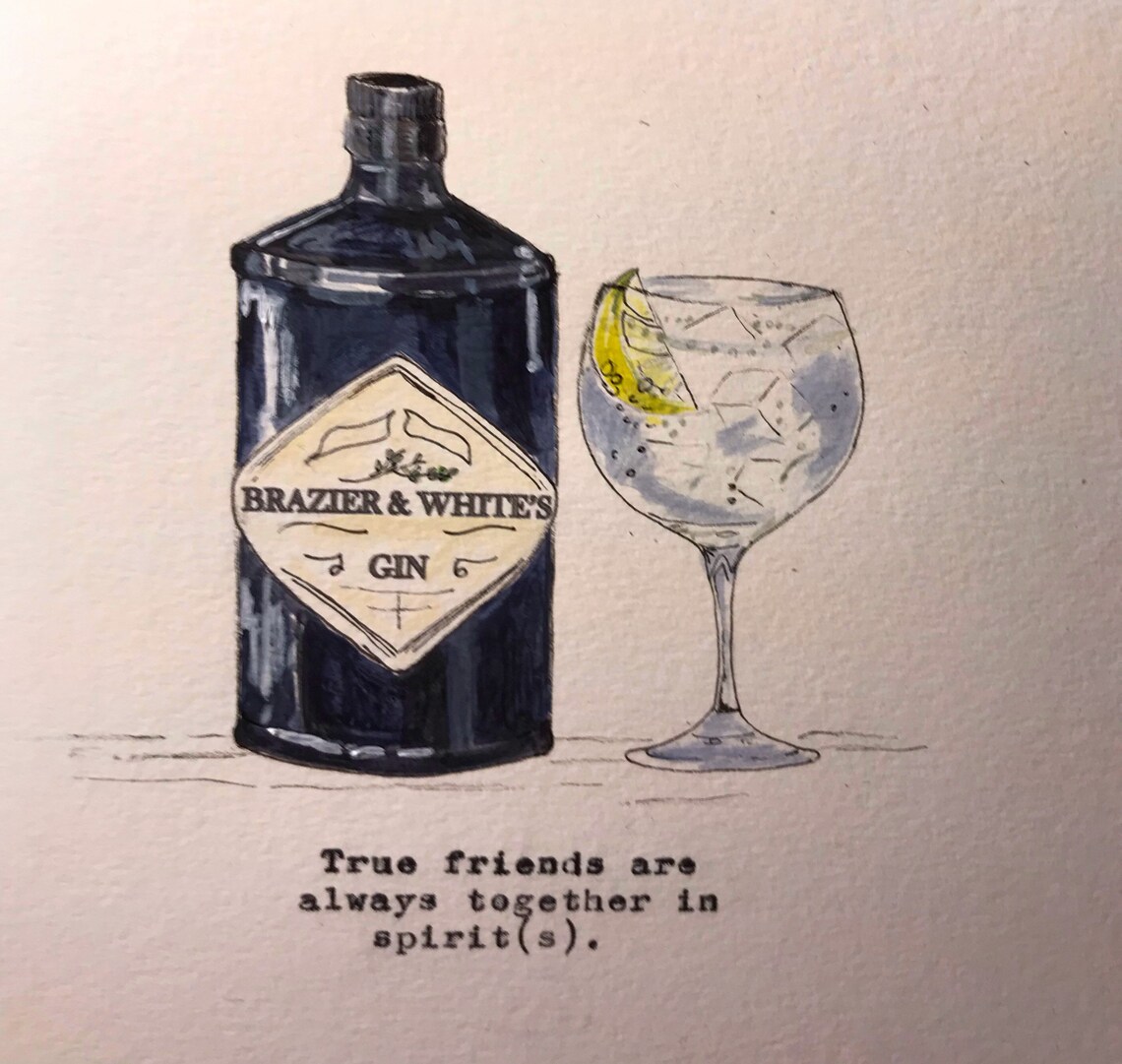 Hand-Painted Gin And Tonic Personalized Art Print - Image 2