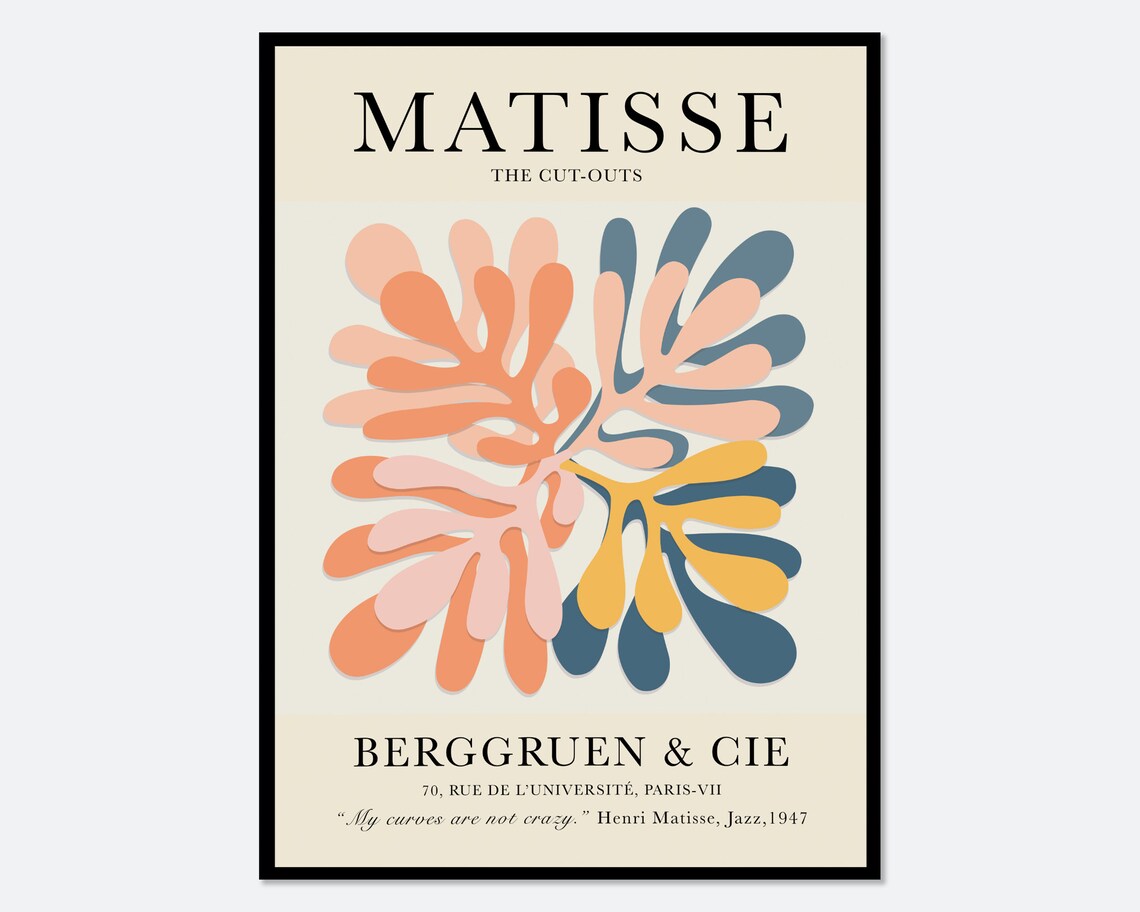 Matisse Cutouts Exhibition Vintage Poster, Art Print