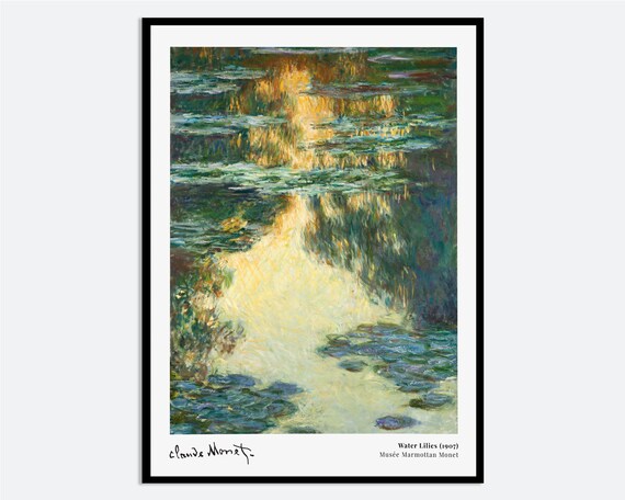 Claude Monet Water Lilies 1907 Poster Musee Marmottan Impressionist Artwork