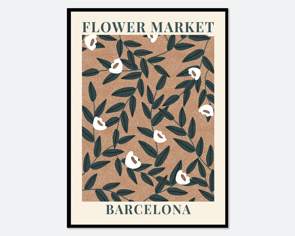 Flower Market Barcelona Tulips Botanical Art Print