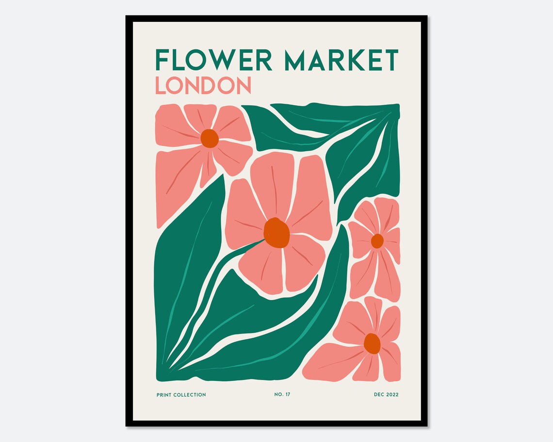 Flower Market London Matisse-Style Botanical Art Print