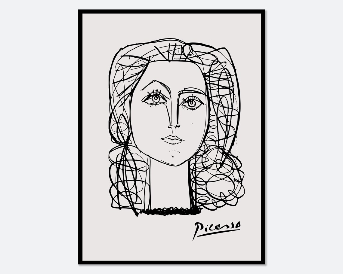Picasso Portrait Of Francoise Gilot Vintage Poster