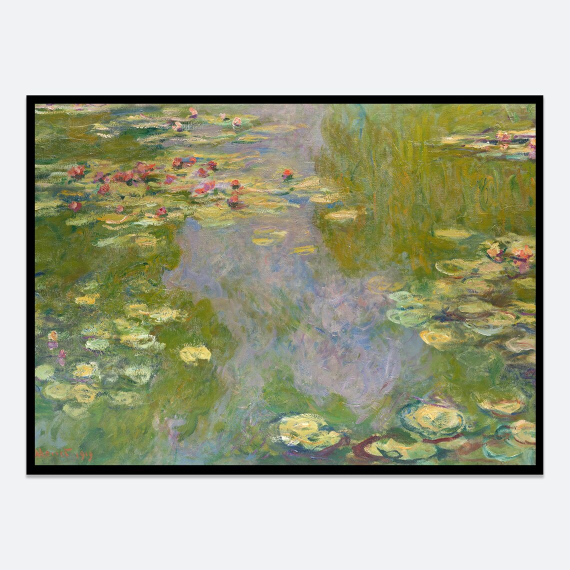 Monet Water Lilies Nympheas Vintage Poster Print