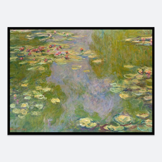 Monet Water Lilies Nympheas Vintage Poster Print
