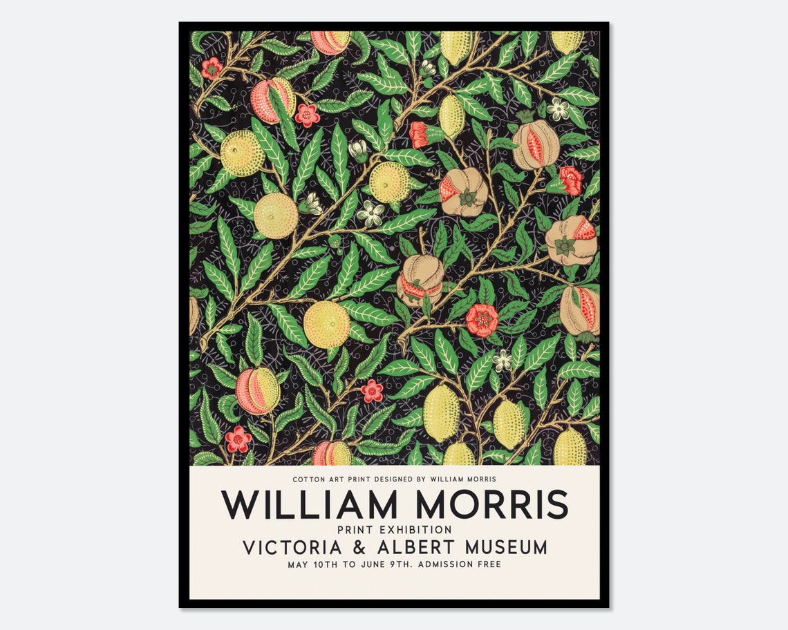 William Morris Fruit Pattern Pomegranate Citrus Design Poster
