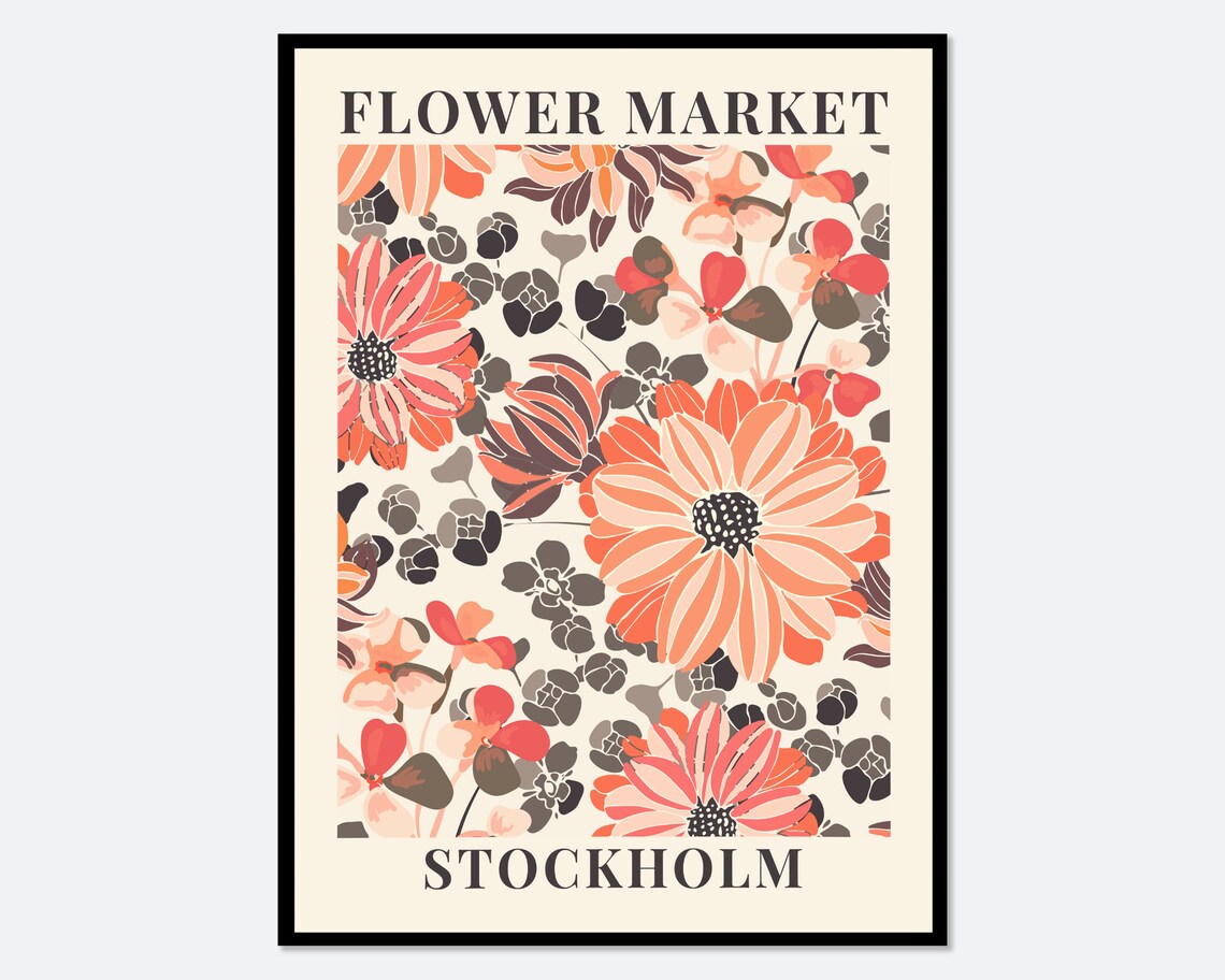 Stockholm Flower Market Botanical Art Print