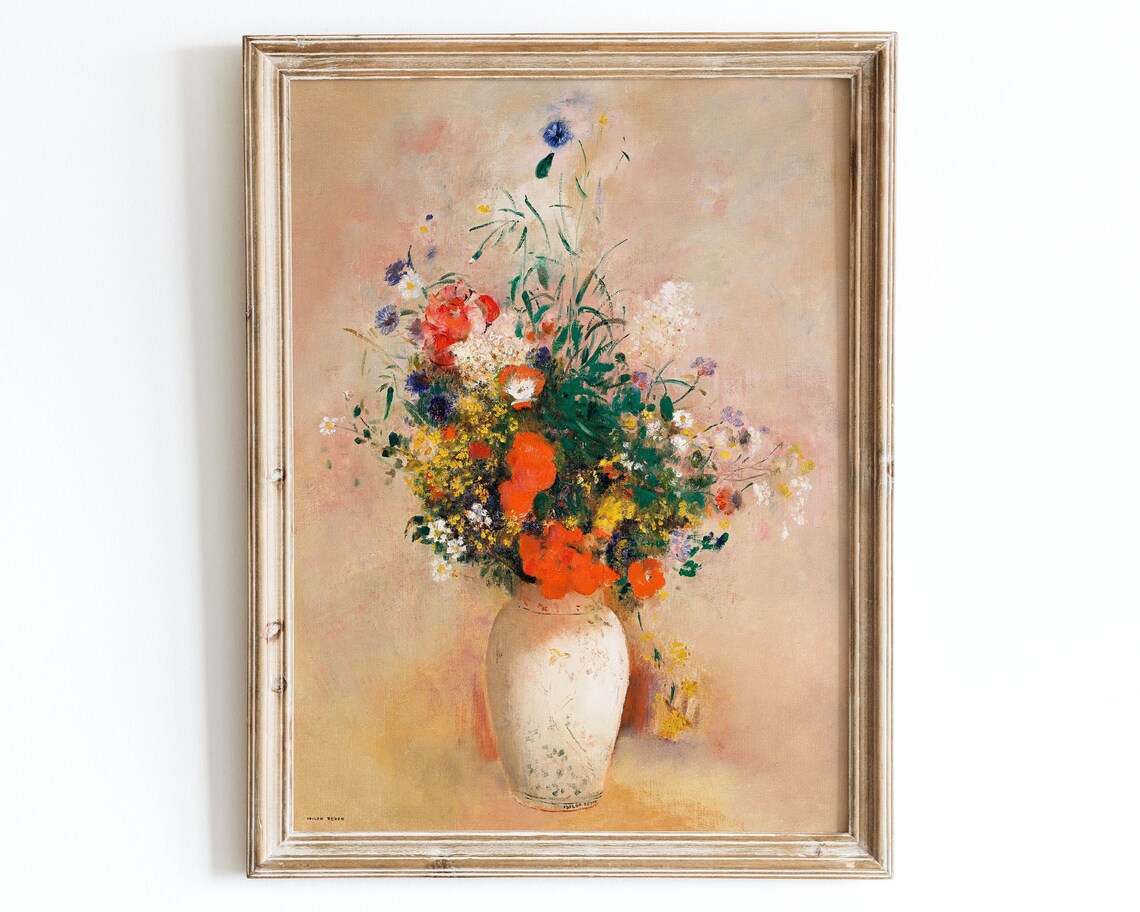 Odilon Redon Vase Of Flowers, Vintage Art Print