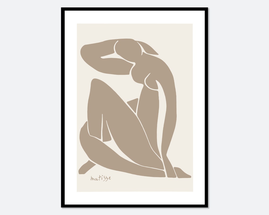 Henri Matisse Nu Bleu Blue Nude Cut Out Abstract Figure Poster