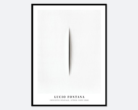Lucio Fontana Off White Cuts Exhibition Poster Concetto Spaziale Spatialism Colorful Art Print Lucio Fontana Painting Off White Print Lf05