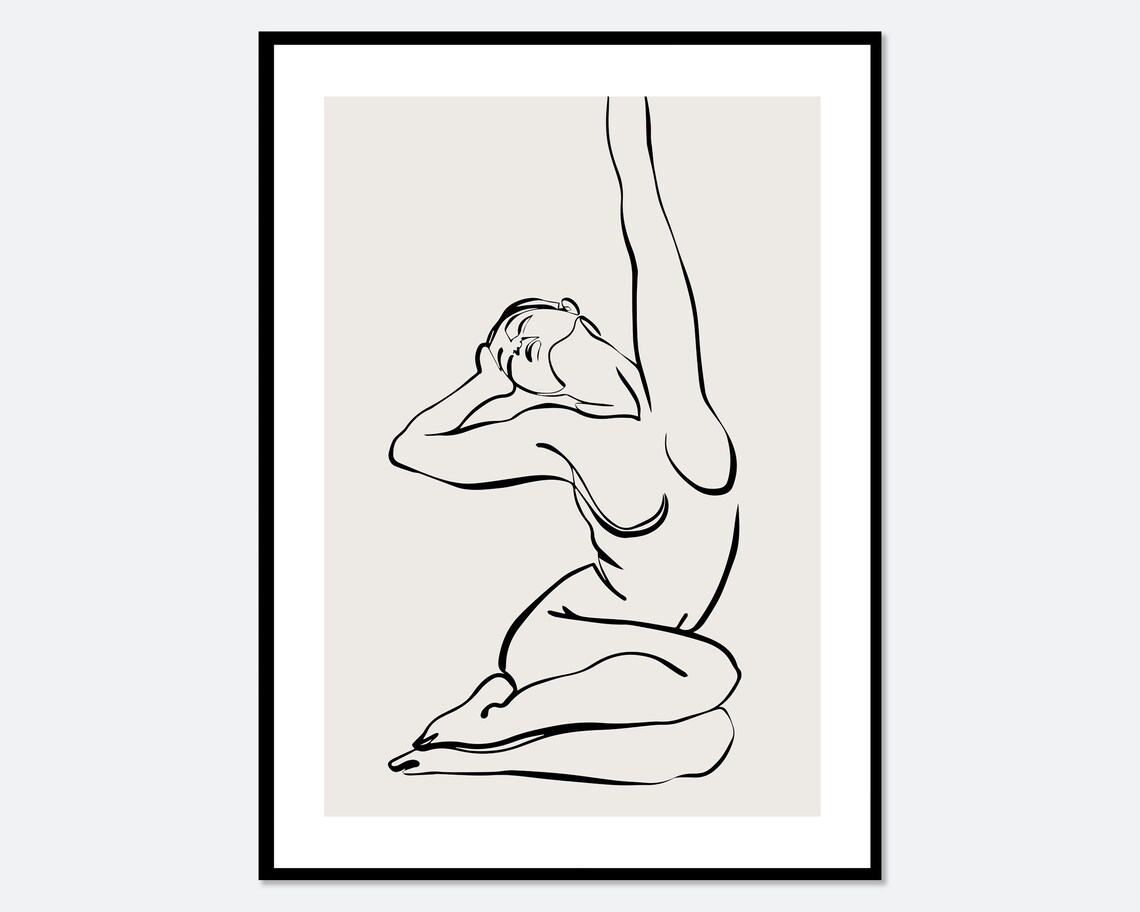 One Line Girl Silhouette Minimalist Line Art Print