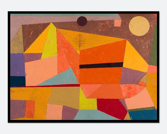 Paul Klee Joyful Mountain Landscape, Vintage Art Print