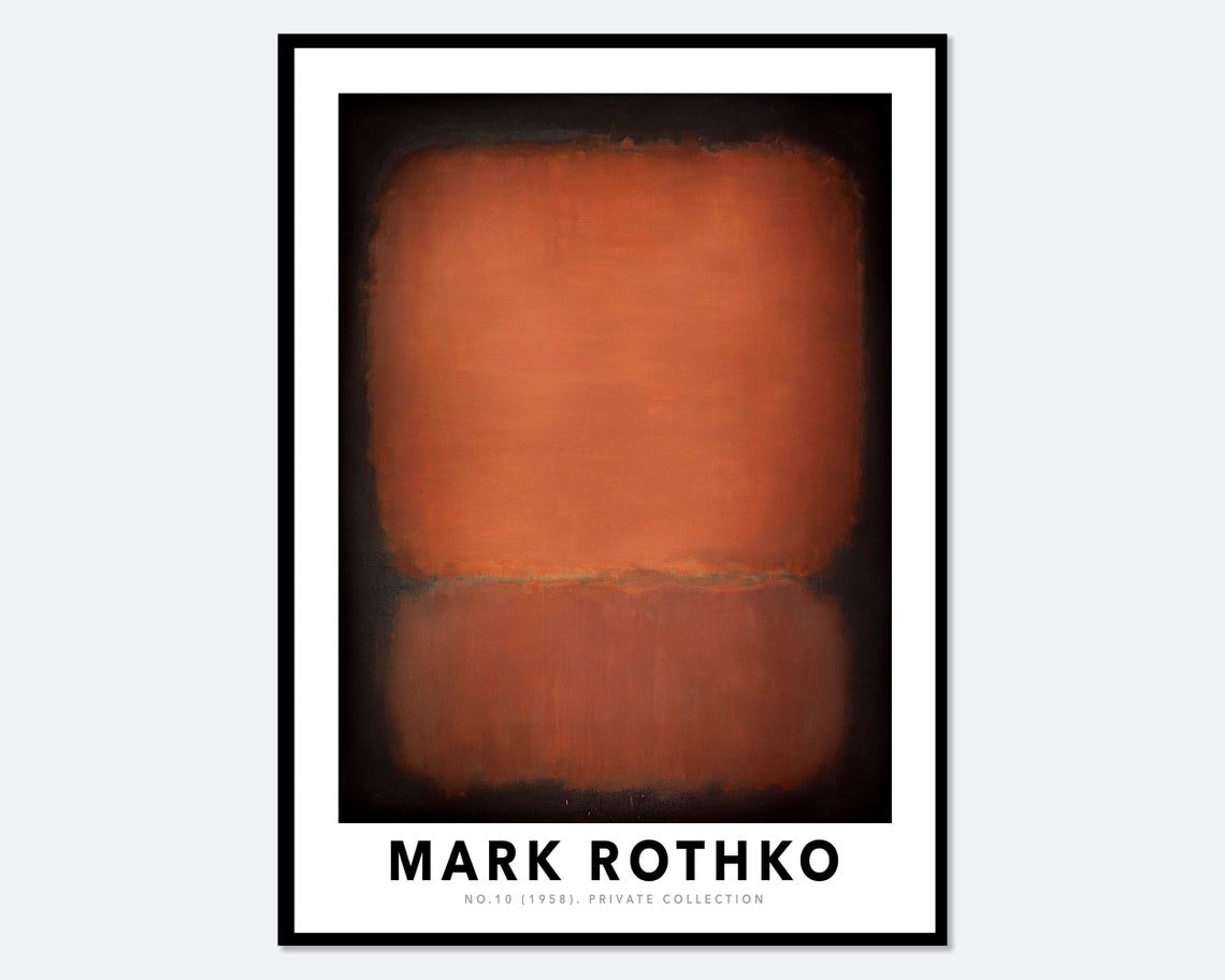 Mark Rothko No 10 1958 Red Brown Abstract Color Field Art Poster