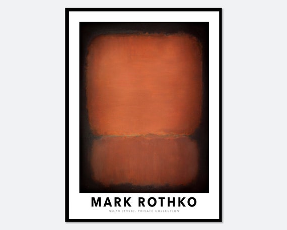Mark Rothko No10 1958 Black Red Orange Vintage Poster Colorful Art Print Mark Rothko Print Mark Rothko Painting Museum Exhibition Mr01