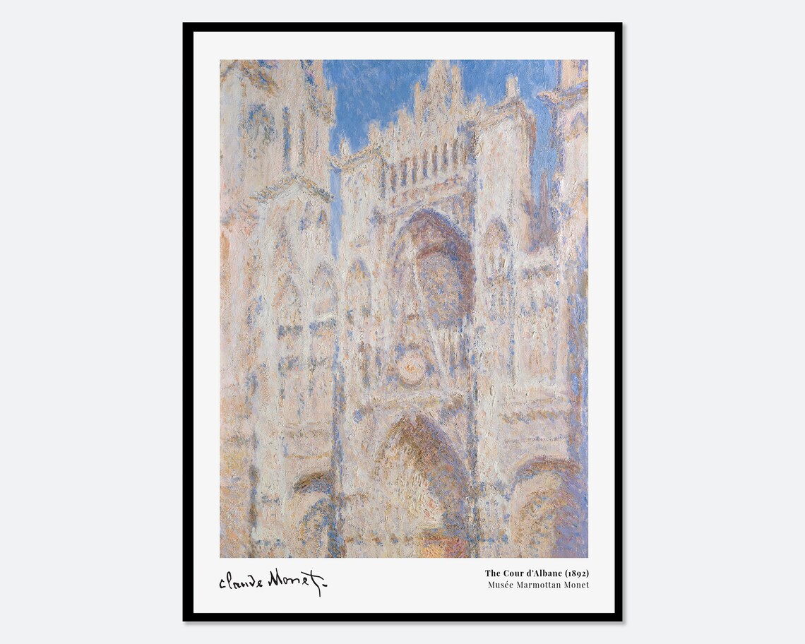 Claude Monet Cour d Albane 1892 Rouen Cathedral Facade Impressionist Poster