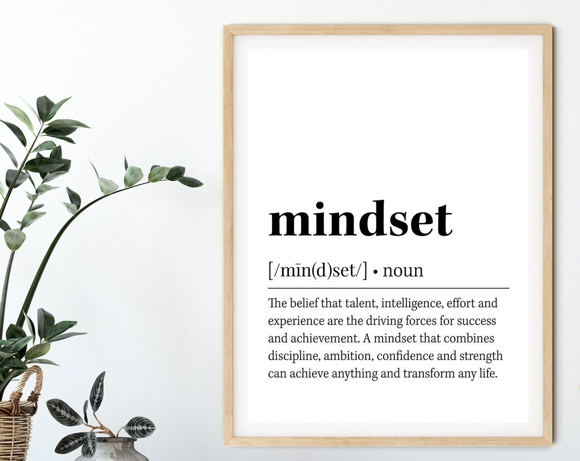Mindset Definition Quote Decor, Office Wall Art - Image 2