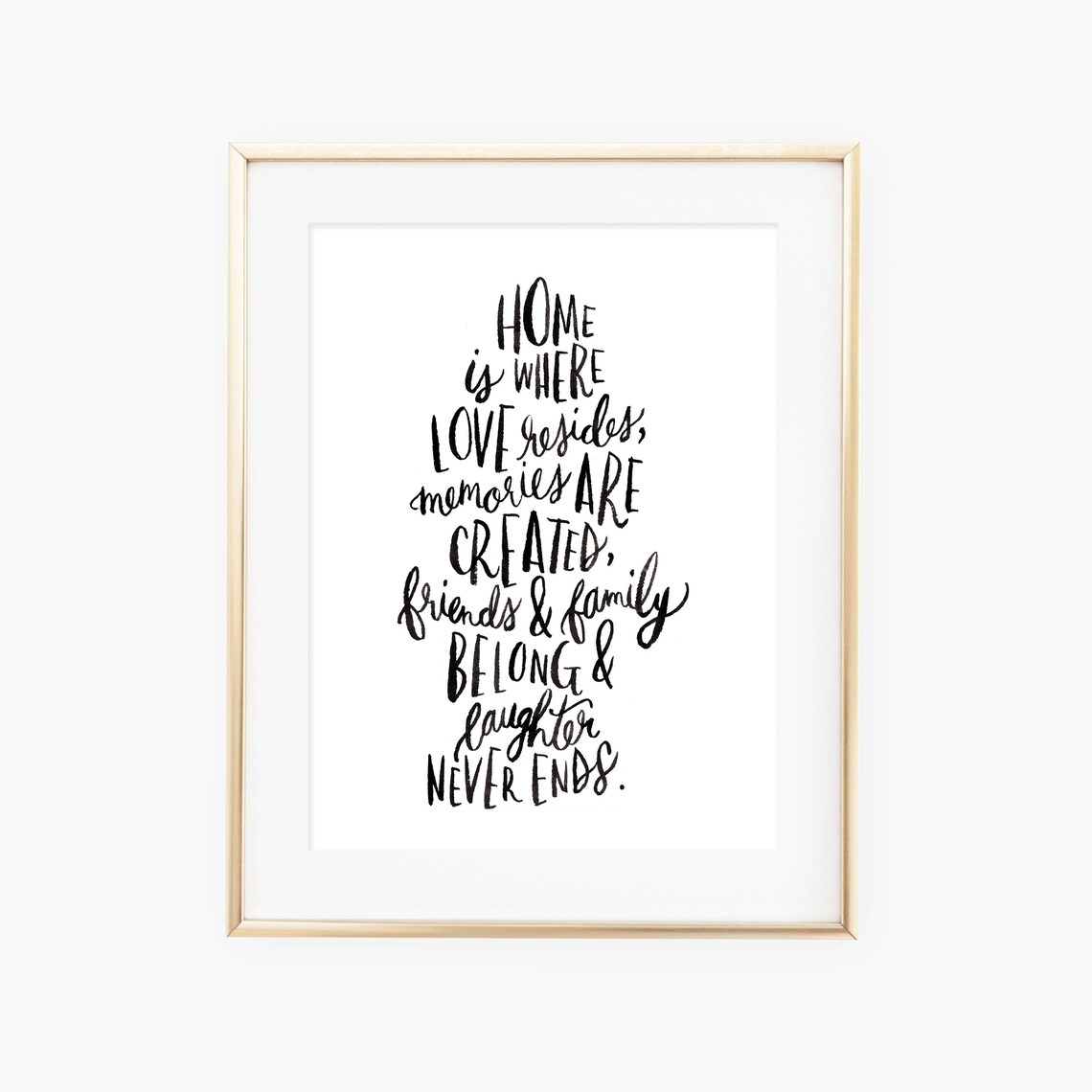Home Is Where Love Resides Quote Art Print