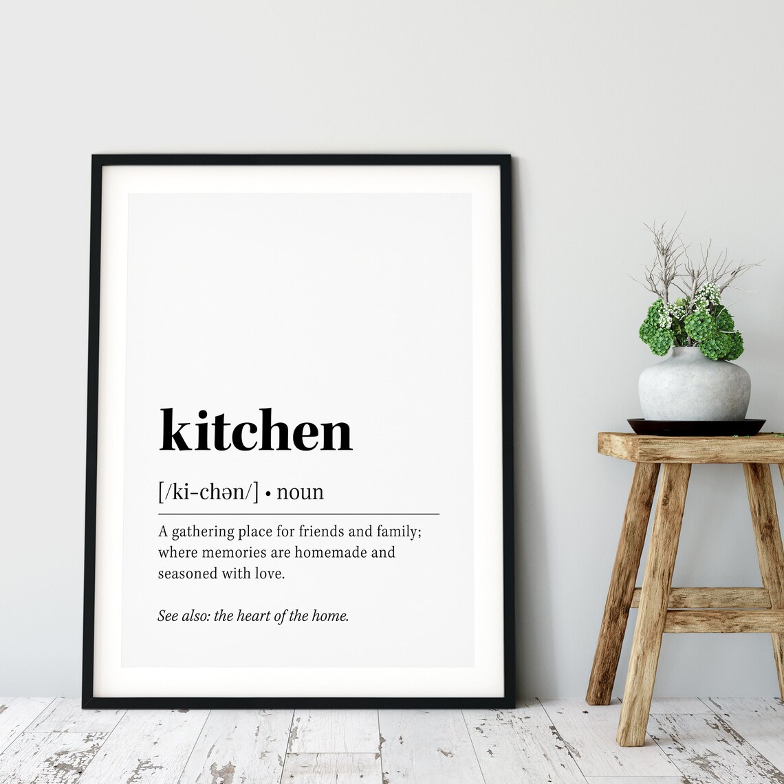 Kitchen Definition Quote Art Print, Black And White - Image 2