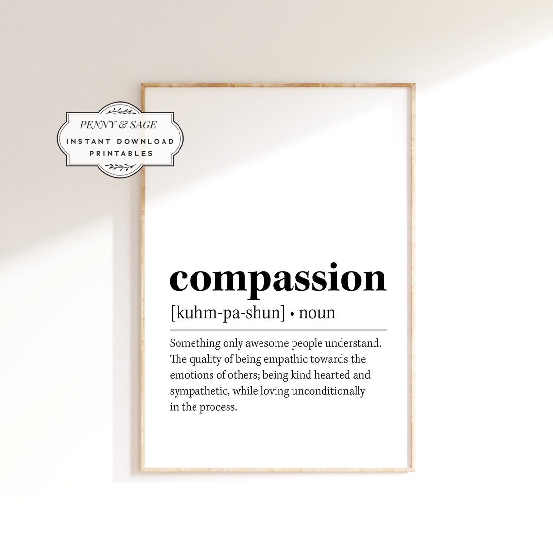 Compassion Definition Inspirational Poster Empathy Quote Gift For Wall - Image 2