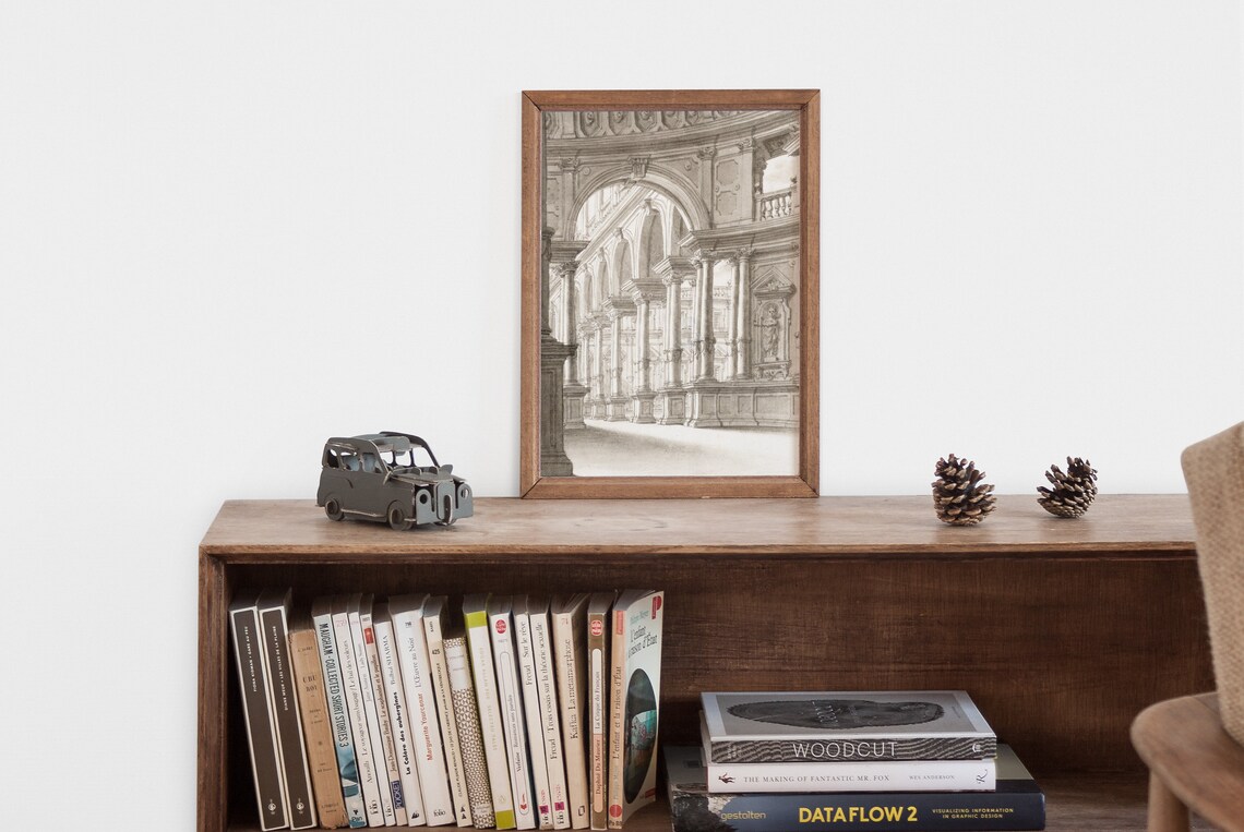 Vintage Etching Architecture Art Print, Line Art - Image 2