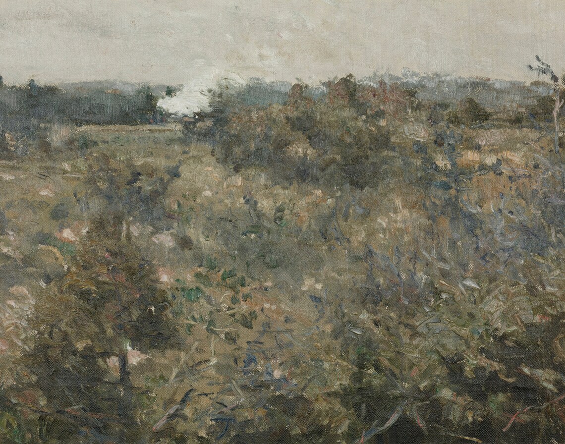 Vintage Meadow Landscape Art Print, Farmhouse Style - Image 3