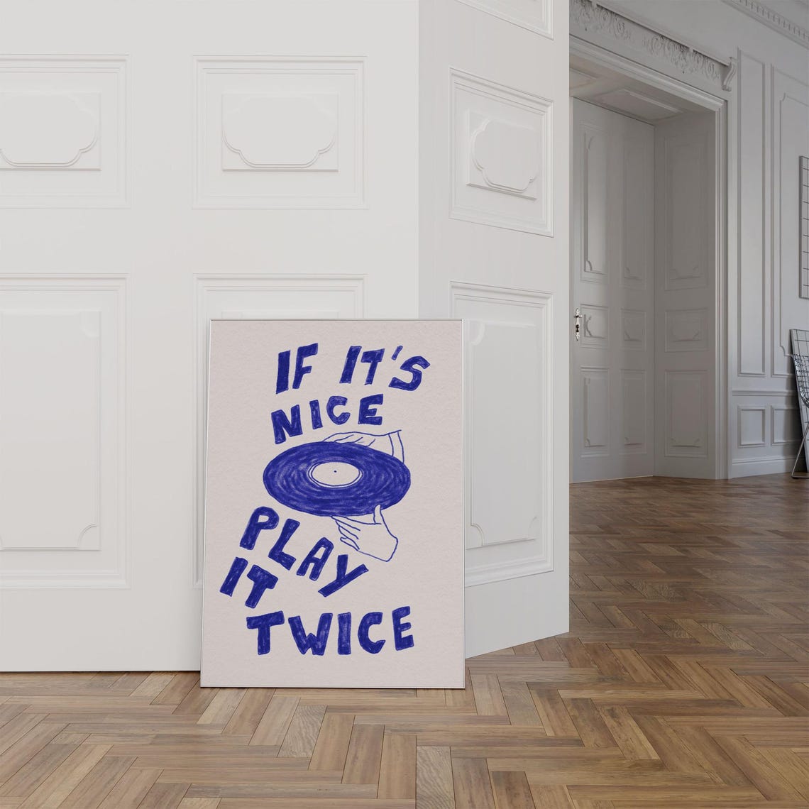 If Its Nice Play It Twice Vinyl Record Hand Drawn Music Poster - Image 3