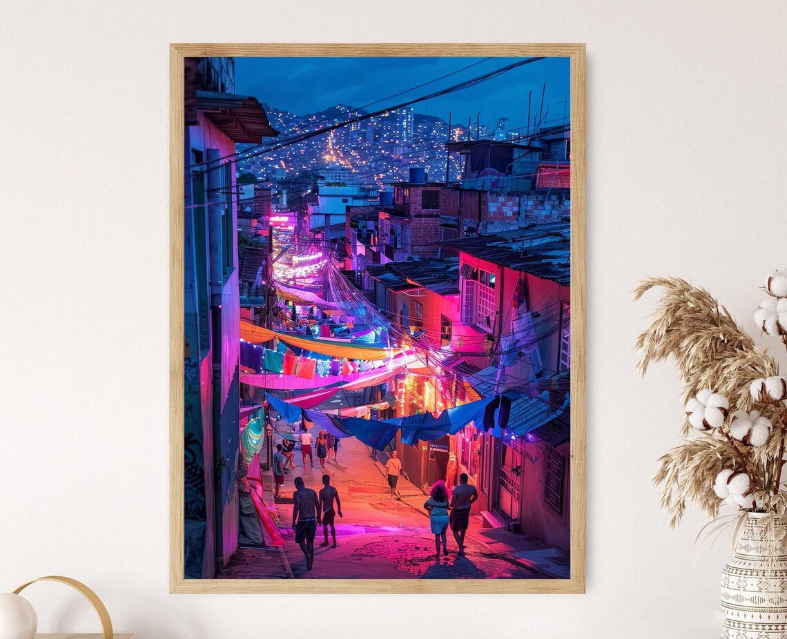 Brazilian Favela, Celebrating Brazilian Life Art Print