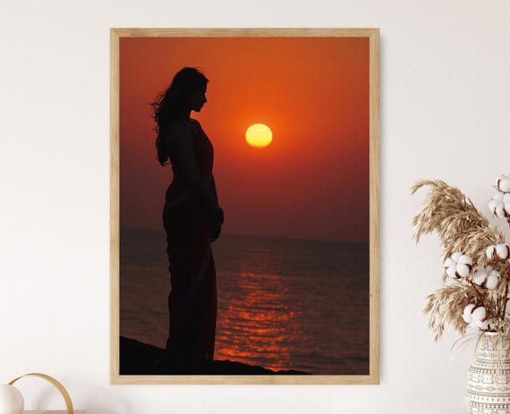 Elegant Indian Woman In Saree Dress Vibrant And Traditional Art Print