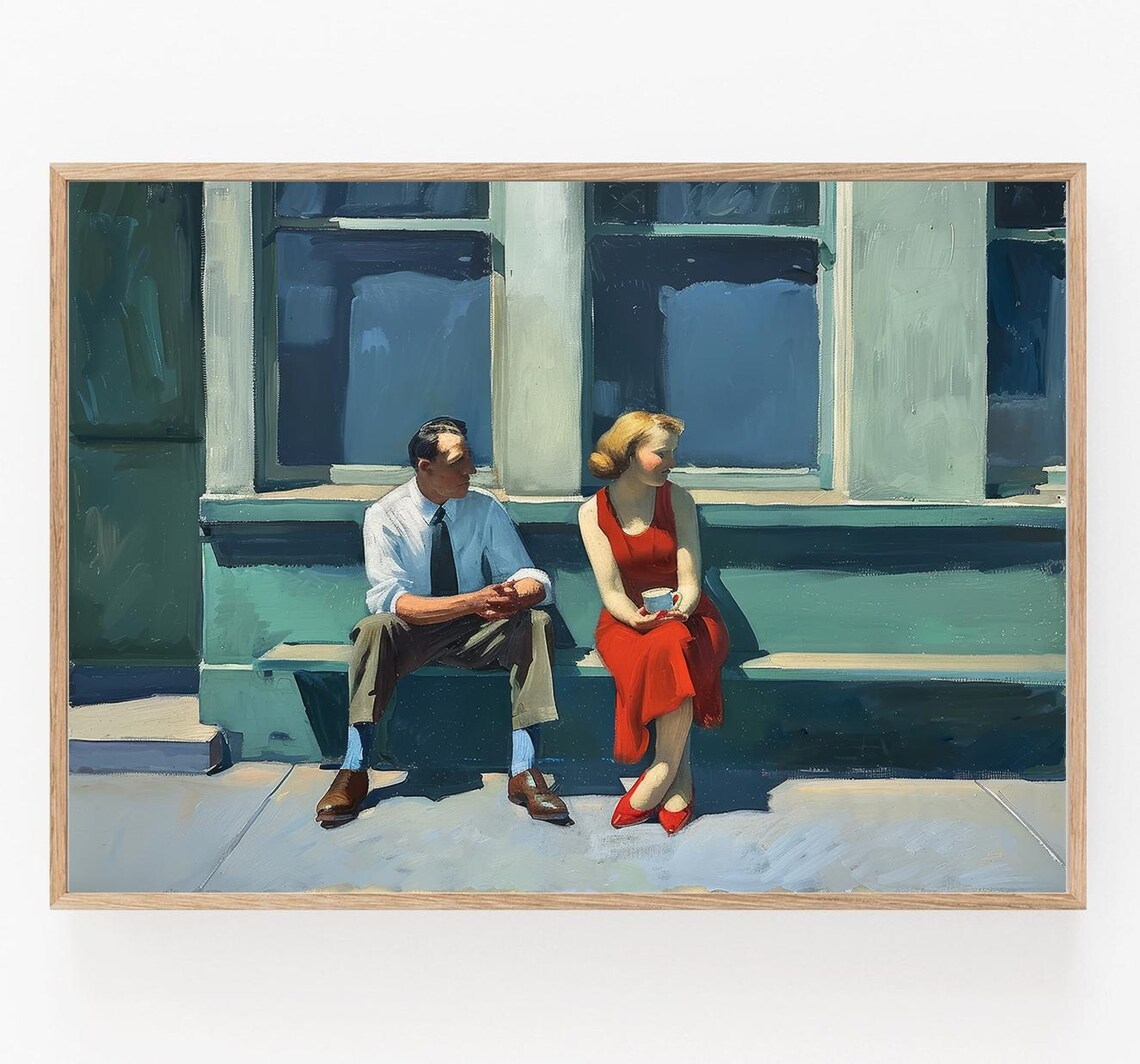 Edward Hopper Tribute, Elegant Home Artwork
