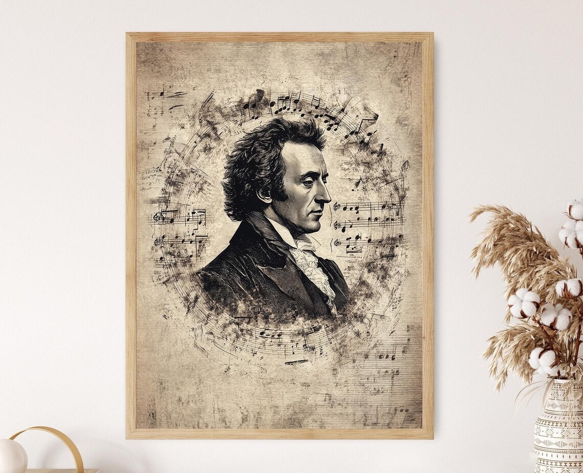 Frederic Chopin Portrait Art Print, Polish Composer