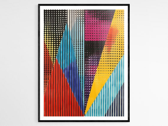 Abstract Geometric Pattern Print Colorful And Complex Tessellation Design Eye Catching Wall Art For Office Decor Artistic Birthday Gift