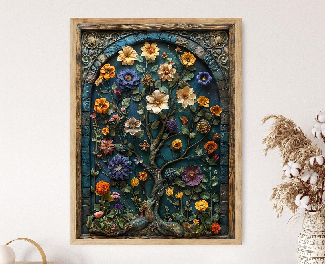 Intricate Wiccan Spellbook Painting, Potions Symbols