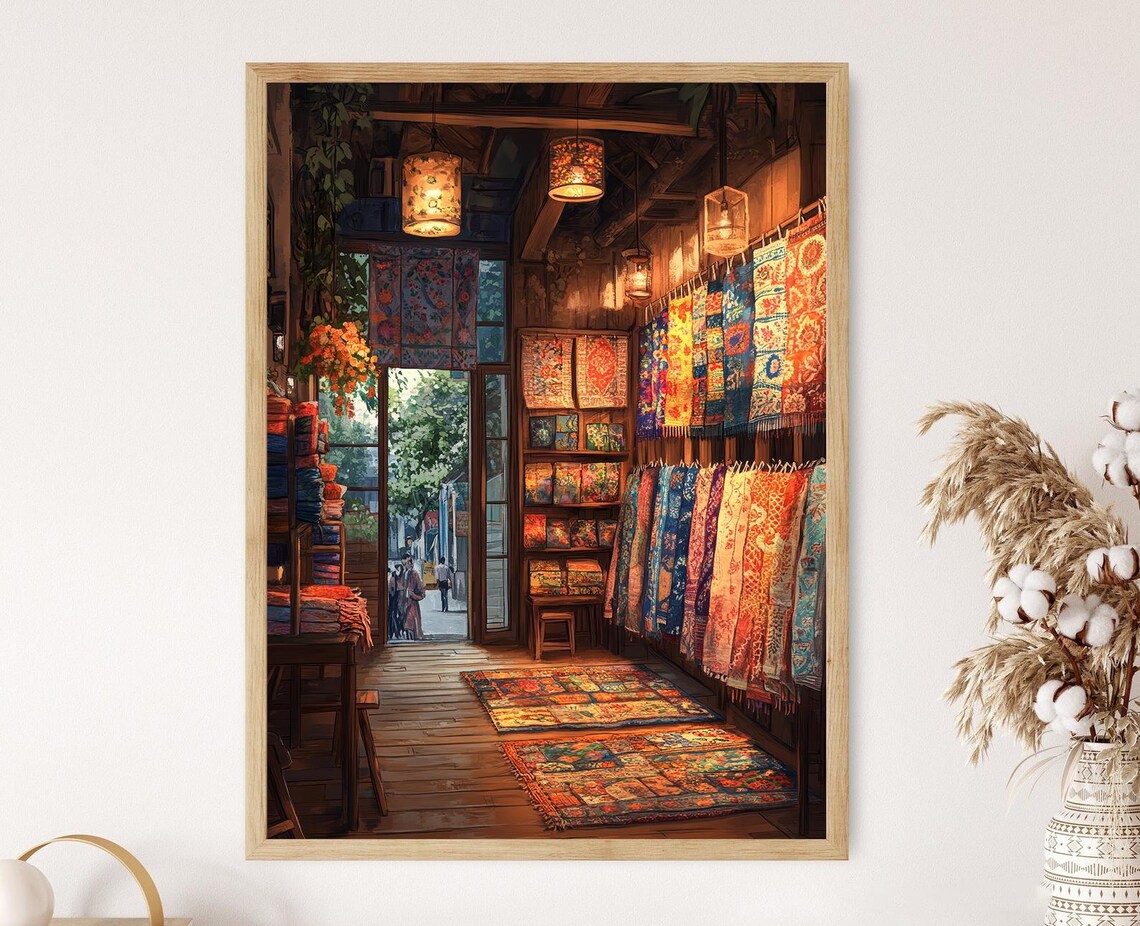 Dhaka Nakshi Kantha, Embroidered Quilt Art Print