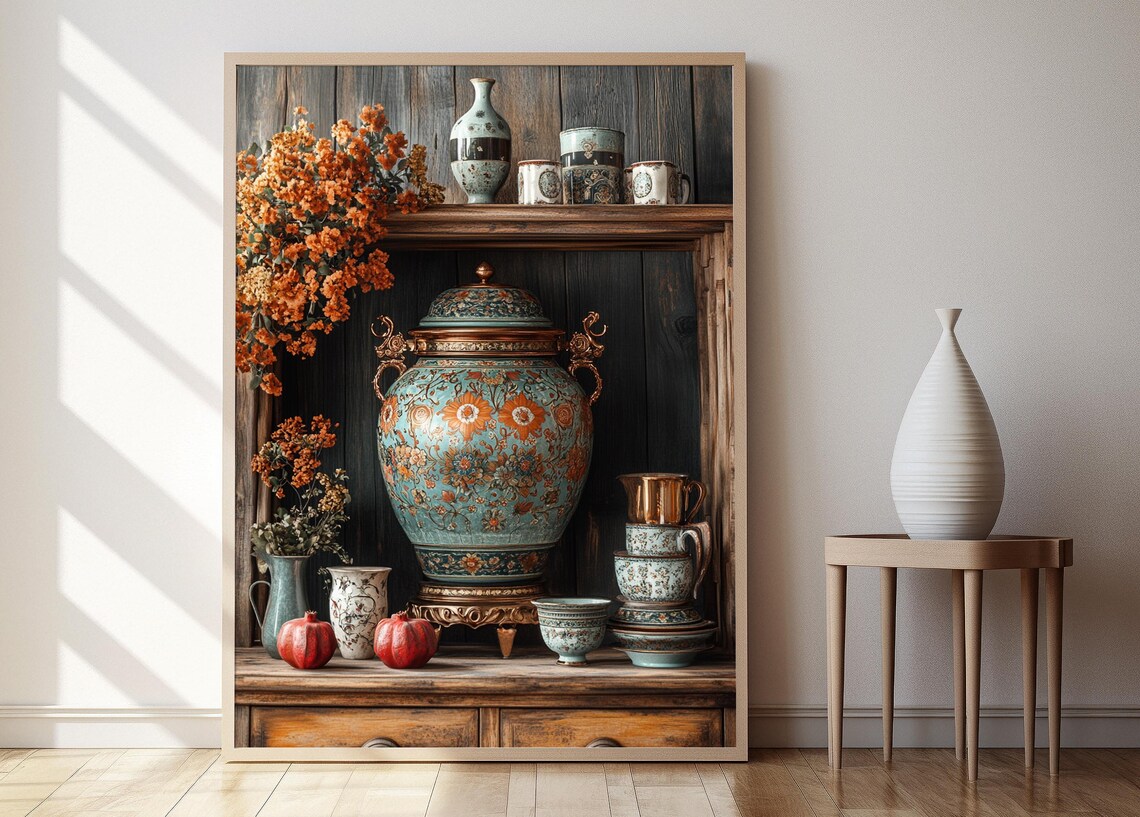 Azerbaijani Copper Samovar, Traditional Heritage Art Print