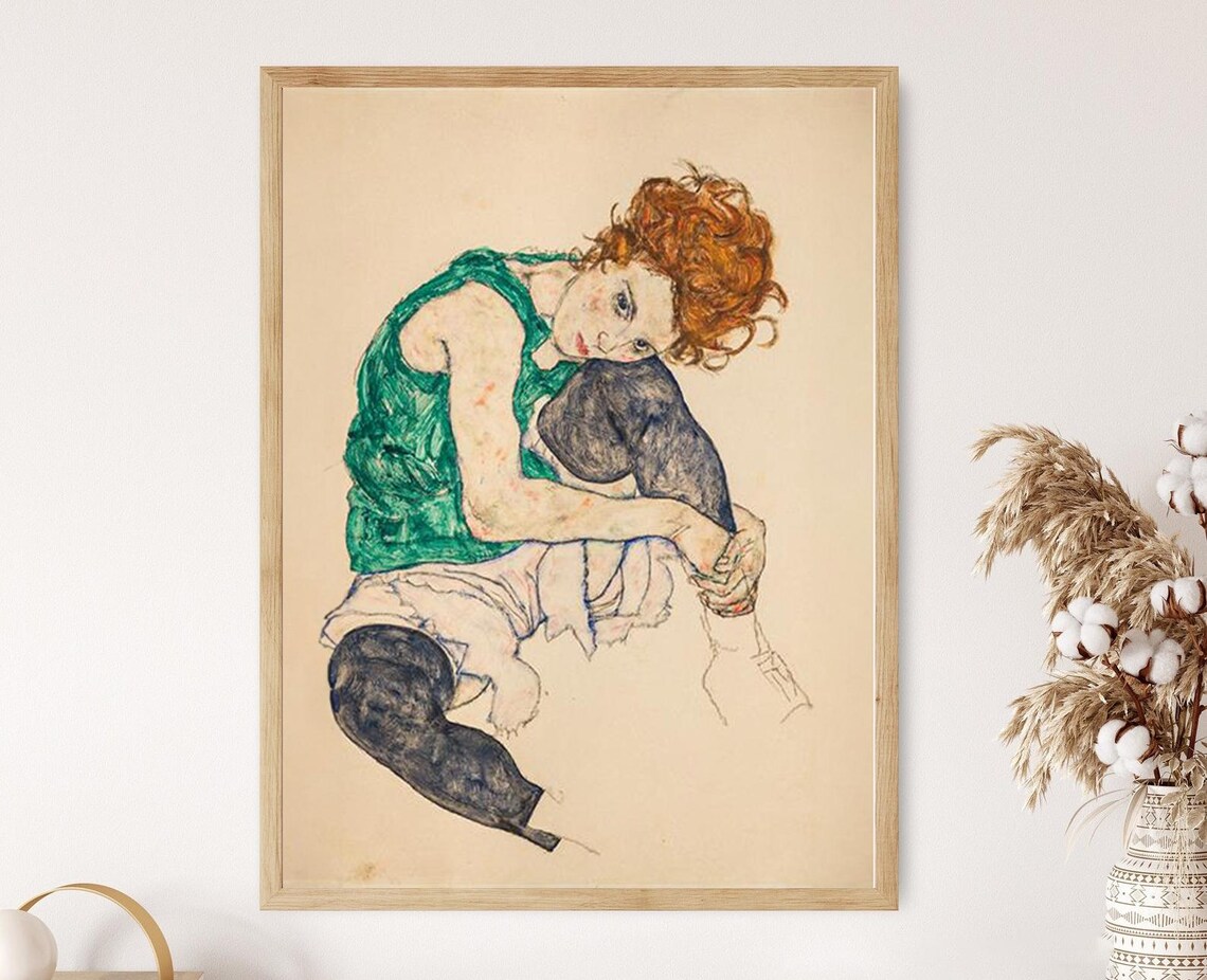Seated Woman With Bent Knee, Egon Schiele