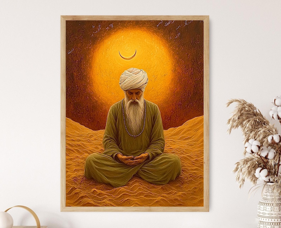 Sufi Mystic In Desert - Devotional Art Print