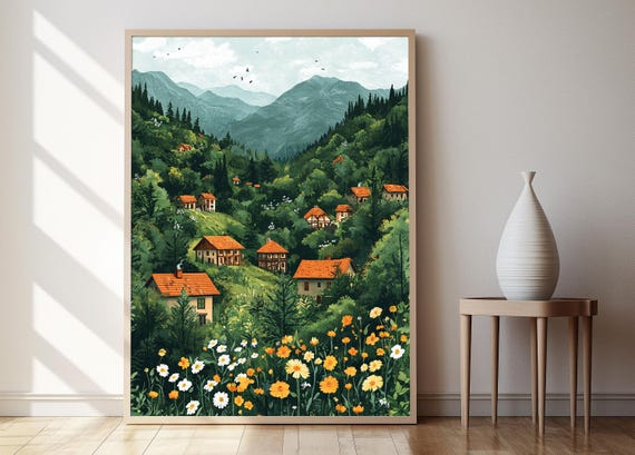 Dilijan Mountain Village Art Print Armenian Forest Scene
