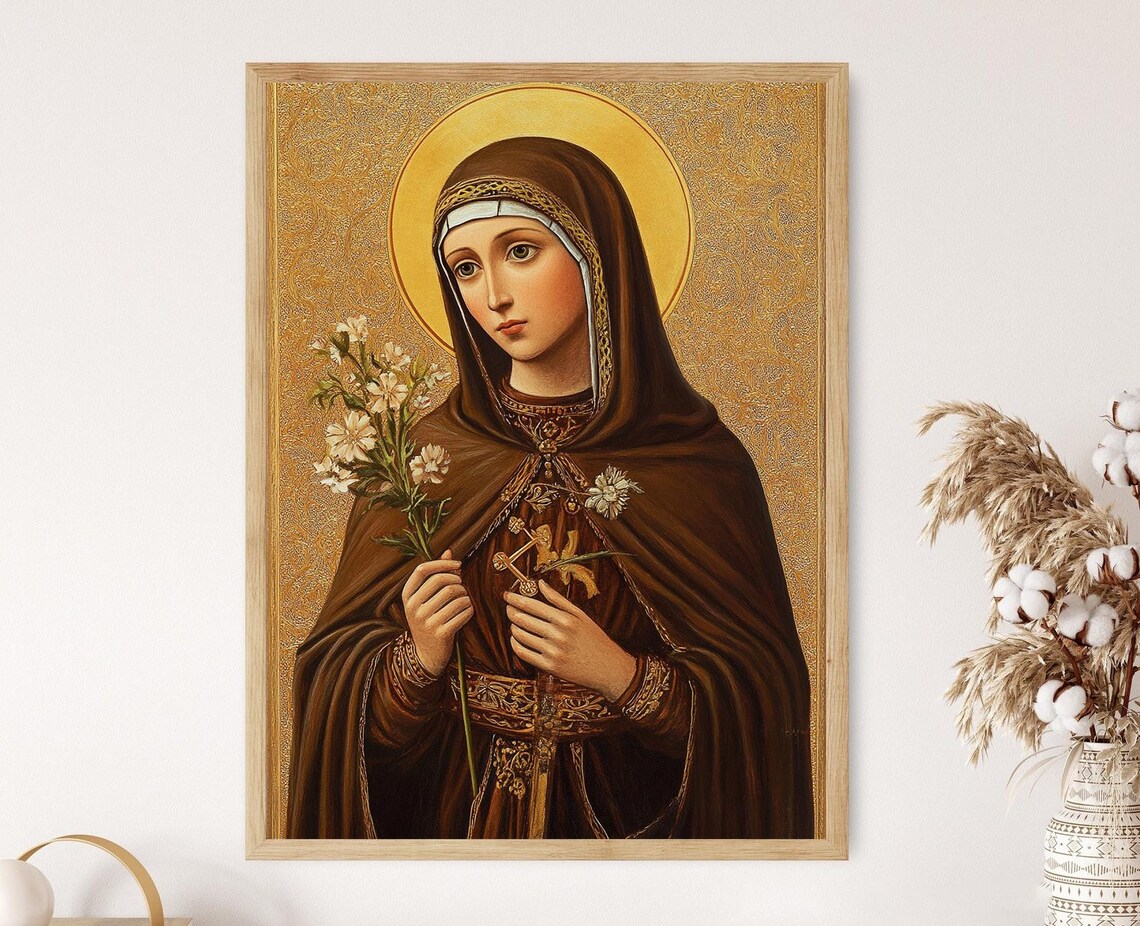 Saint Clare Of Assisi Byzantine Catholic Art Print