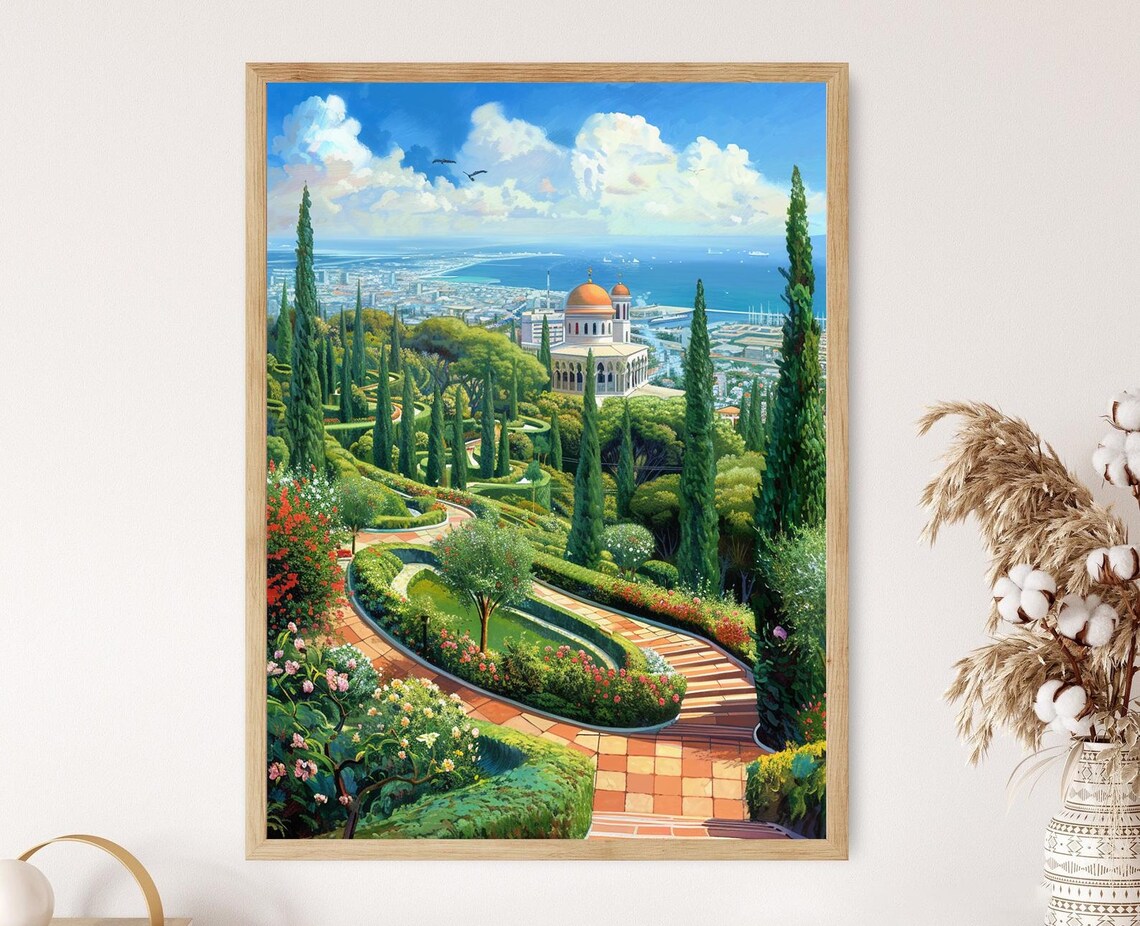 Haifa Art Print, Bah Gardens And Coastal Beauty