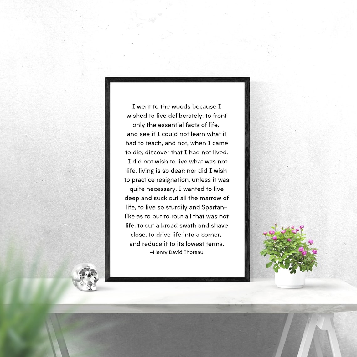 Henry David Thoreau I Went to the Woods Quote Typography Poster - Image 3