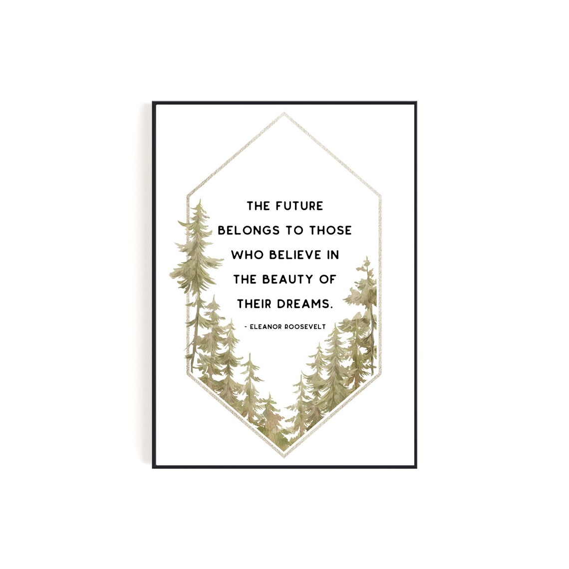 The Future Belongs To Those Who Believe In The Beauty Of Their Dreams Eleanor Roosevelt Quote Watercolor