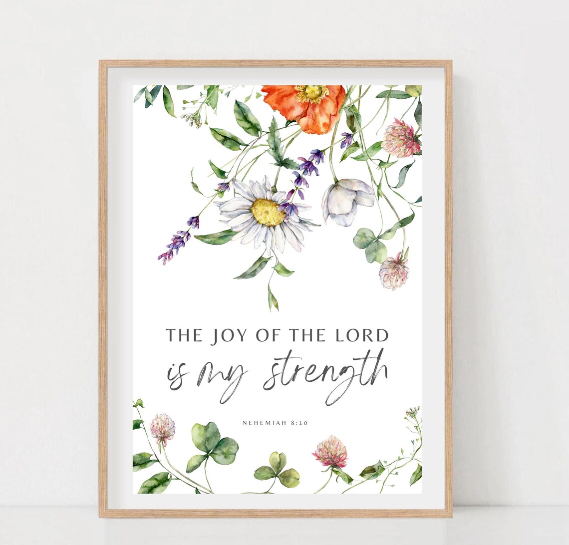 Nehemiah 8:10 Joy Of The Lord Scripture Print - Image 2