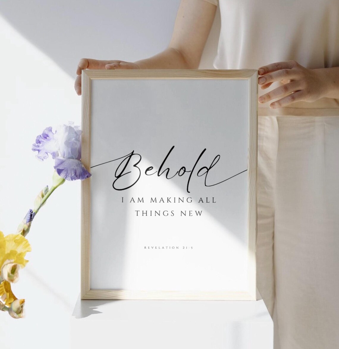 Revelation 215 Behold I Make All Things New Bible Verse Wall Art Scripture Wall Christian Home Decor Instant Print - Image 3