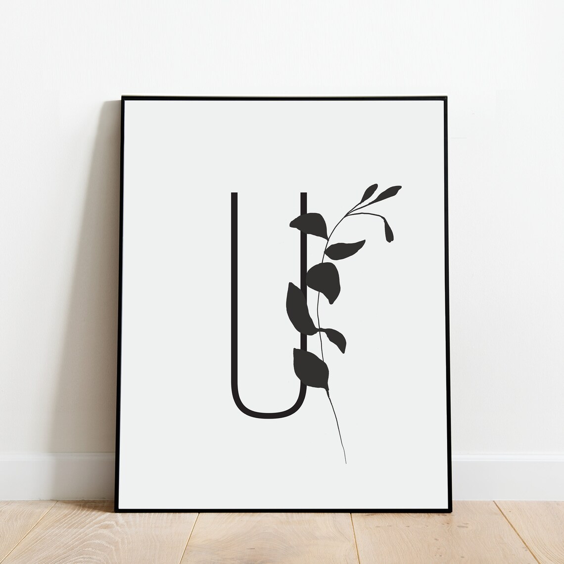 Letter U, Boho Botanical Minimalist Alphabet Art - Image 4