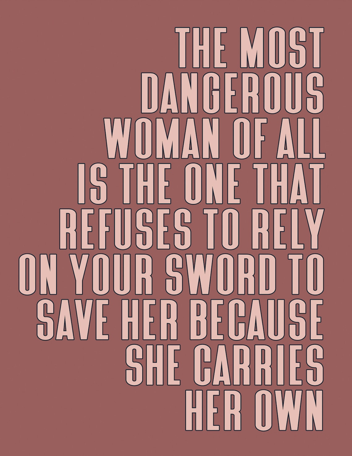 Most Dangerous Woman Sword Quote Feminist Empowerment Poster - Image 2