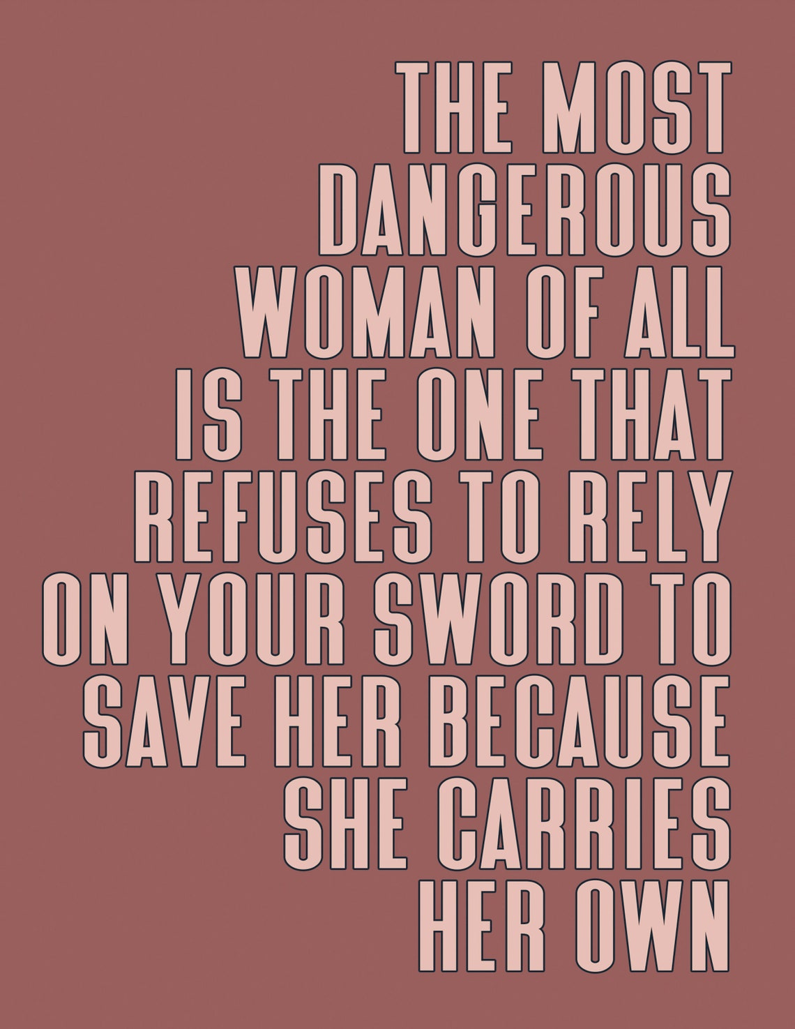 The Most Dangerous Woman Of All Quote Art Wall Art Inspirational Quote Home Decor Motivational Quote Poster Wall Decor Office Art Feminist - Image 2
