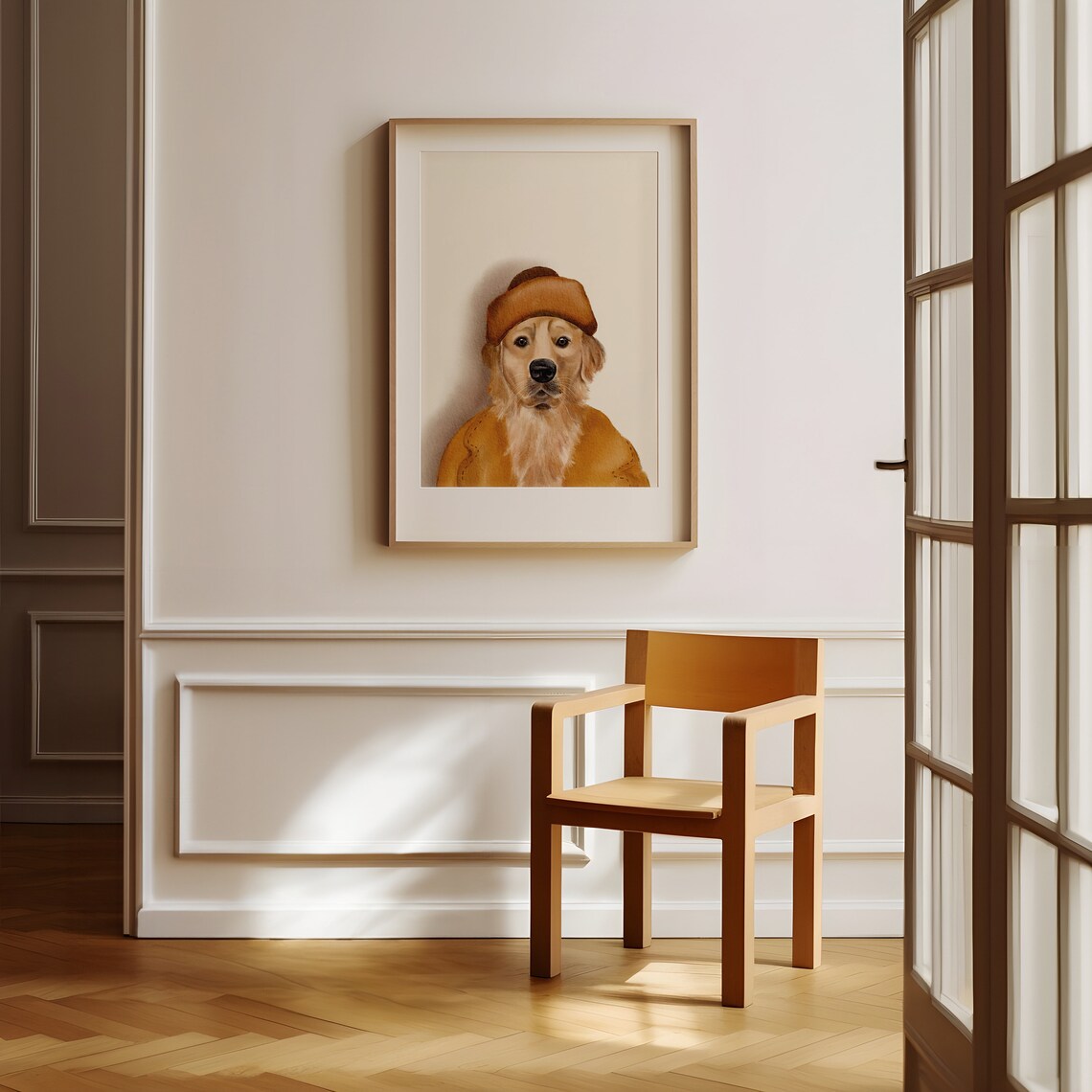 Golden Retriever Portrait, Watercolor Pet Poster - Image 2