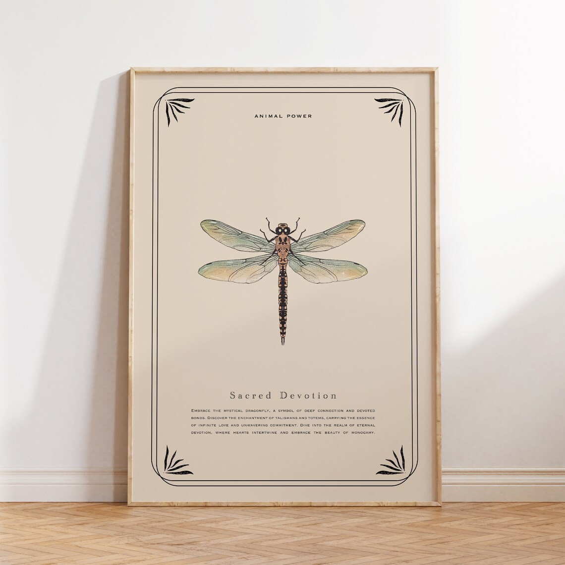 Vintage Dragonfly Art Print, Insect Painting