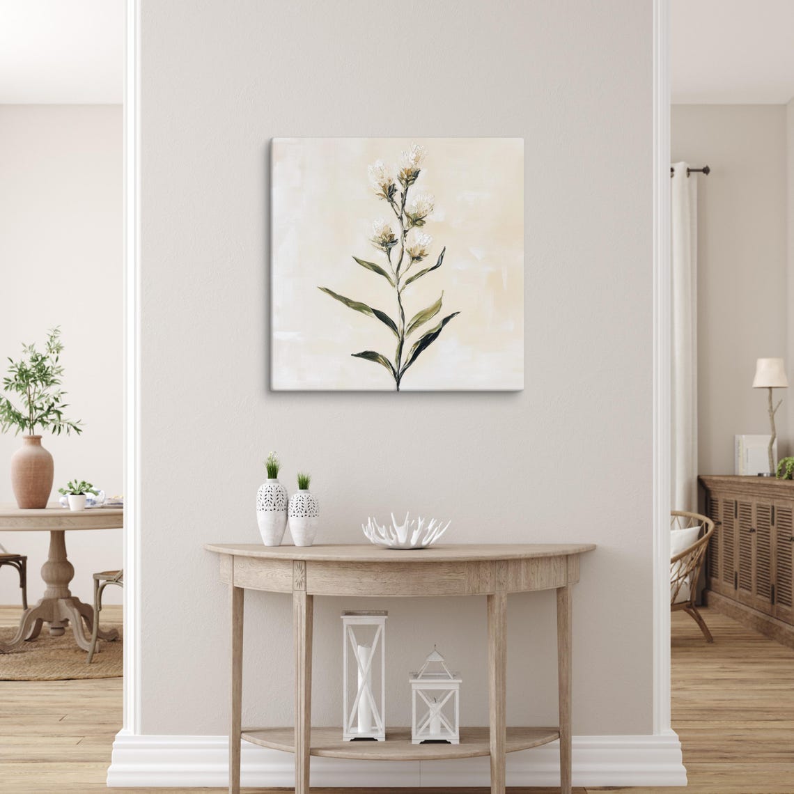 White Brittlebrush Wildflower Slender Stem Cream Floral Art Poster - Image 5